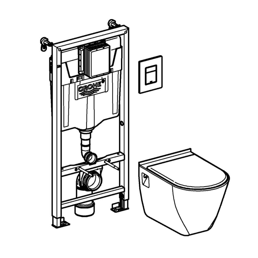 GROHE 39186000 - Indbygningssæt SOLIDO 1,13 m hvid
