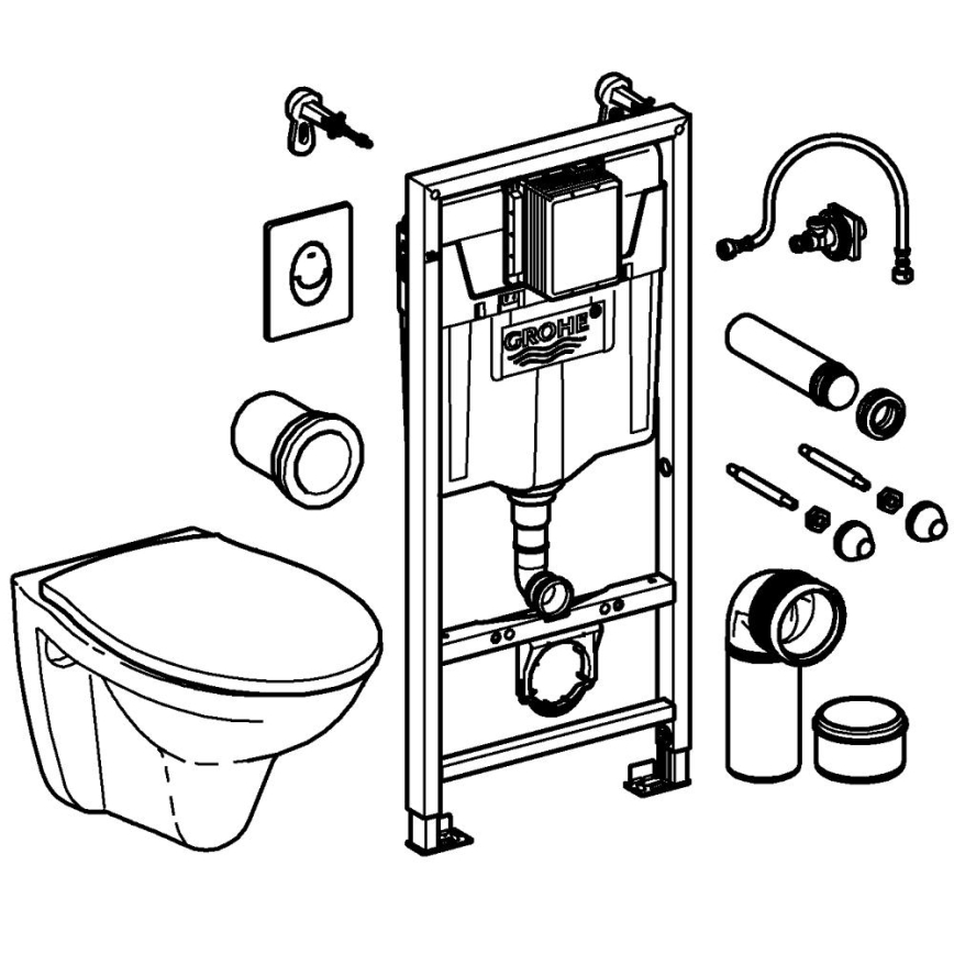 GROHE 39192000 - 4-i-1-sæt SOLIDO 1,13 m DuroWhite