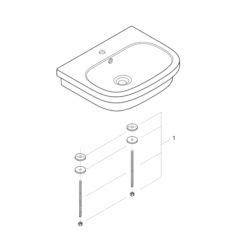 GROHE 39337000 - Håndvask til bordplade EURO CERAMIC 600 × 480 mm keramik/hvid