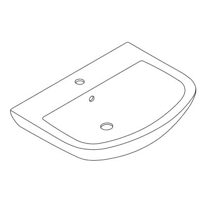 GROHE 39420000 - Væghængt håndvask BAU CERAMIC 646 × 468 mm keramik/hvid