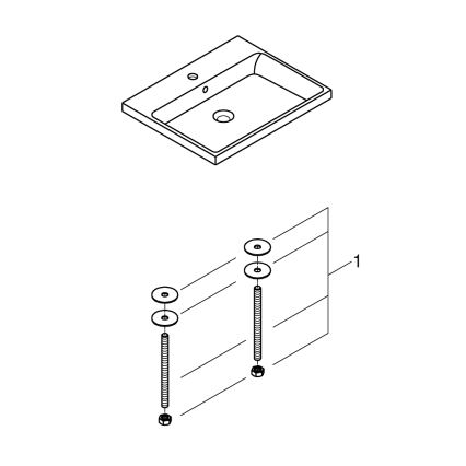 GROHE 3947900H - Håndvask CUBE CERAMIC 600 × 490 mm keramik/hvid