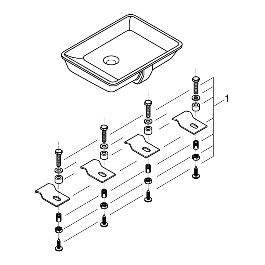 GROHE 3948000H - Håndvask CUBE CERAMIC 492 × 370 mm keramik/hvid