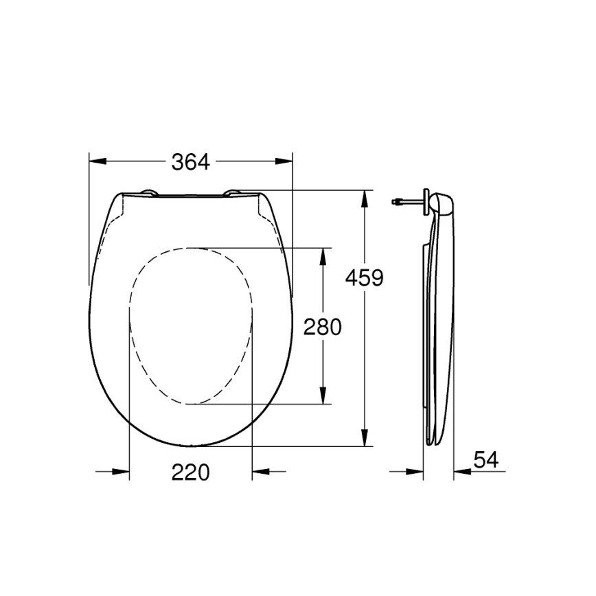 GROHE 39493000 - Toiletsæde BAU CERAMIC i Duro-hvid