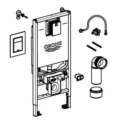 GROHE 39603000 - 3-i-1 sæt WC RAPID SLX 1,13 m blank krom