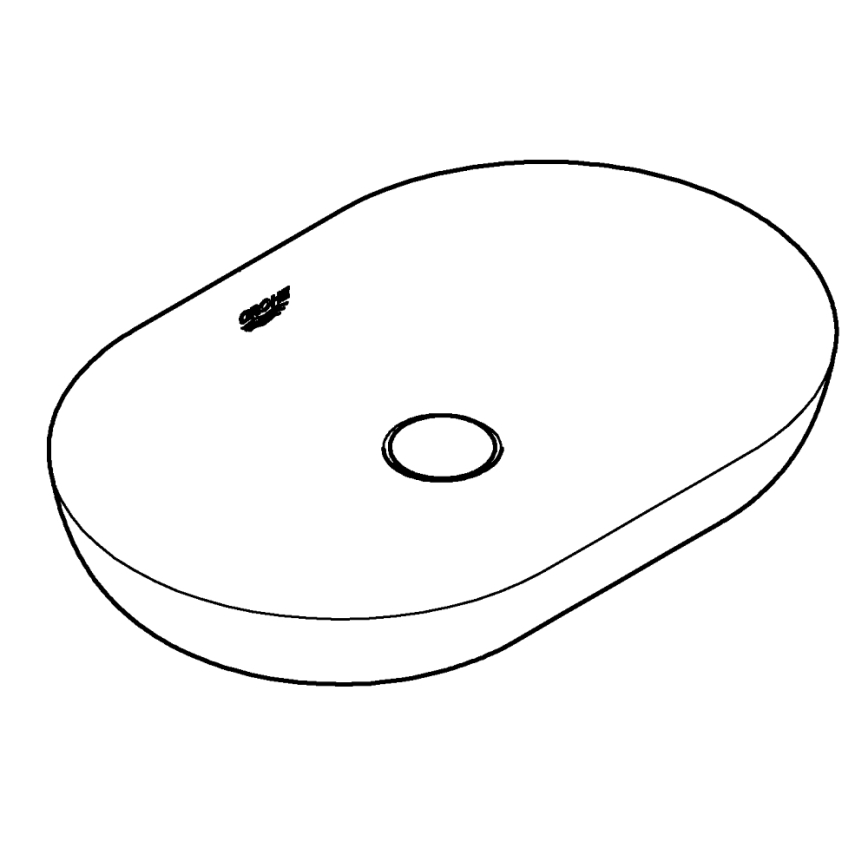 GROHE 3960800H - Håndvask til bordplade ESSENCE 600 × 400 mm keramik/hvid