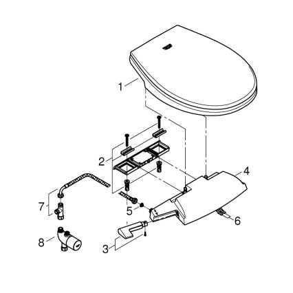 GROHE 39648SH0 - Manuelt bidetsæde BAU CERAMIC, duro-hvid