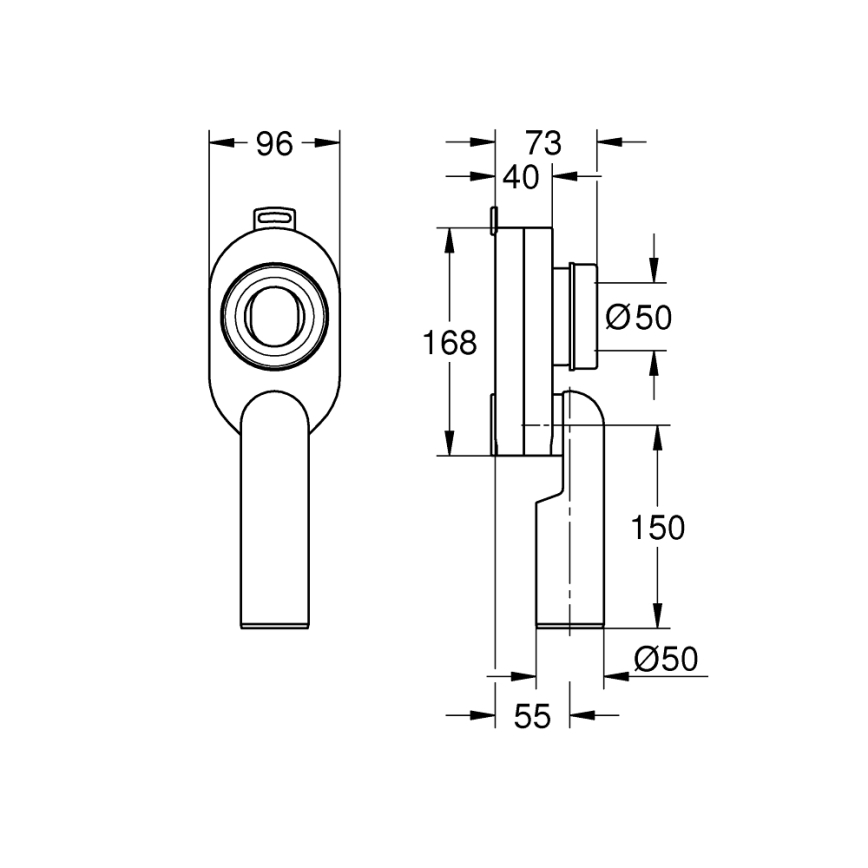 GROHE 39733000 - Sifon til urinal BAU CERAMIC