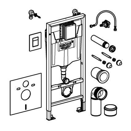 GROHE 39930000 - 4-i-1-sæt til WC SOLIDO 1,13 m blank krom