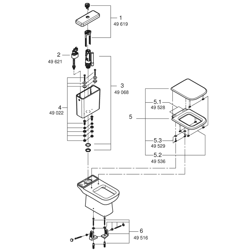 GROHE 39951000 - WC kombi START EDGE 384 × 668 mm keramik/hvid