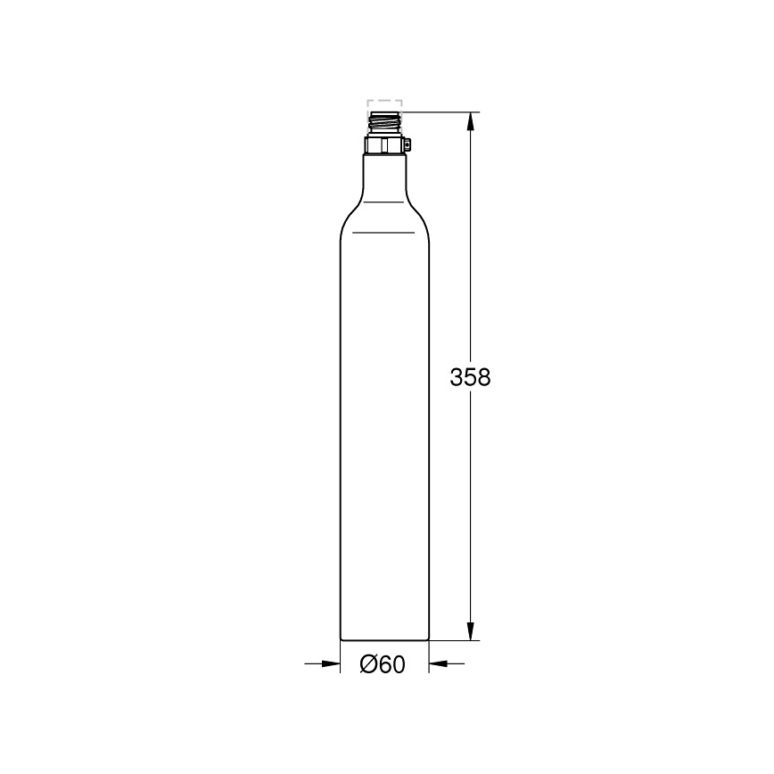 GROHE 40422000 - Kulsyreflaske til GROHE BLUE, 425 g CO2 (4 stk.) rustfrit stål