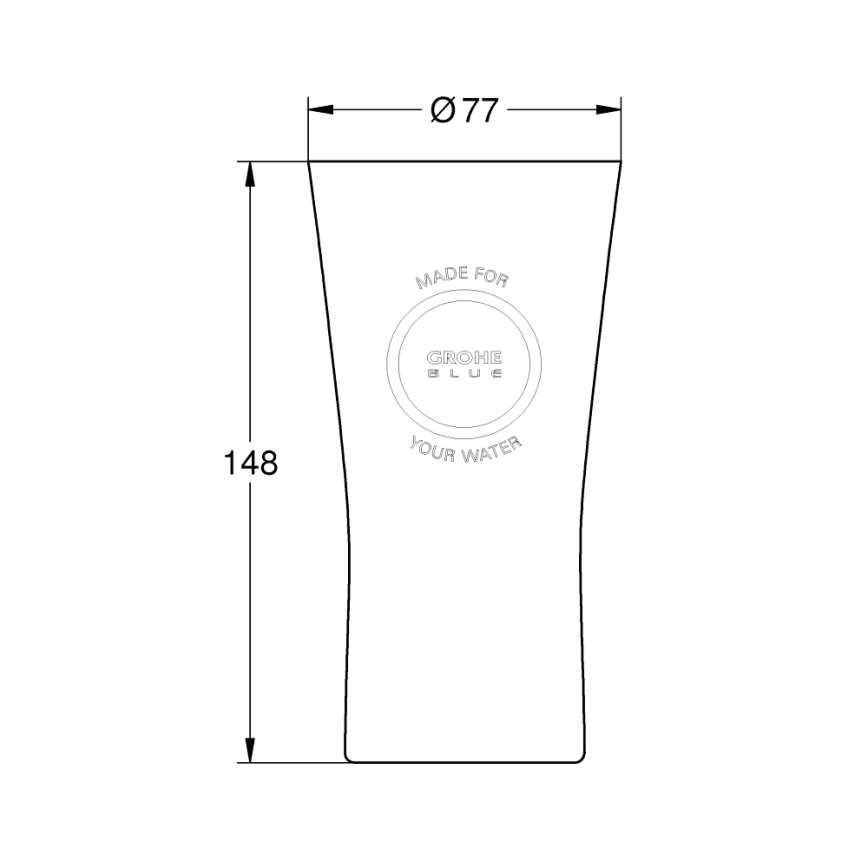 GROHE 40437000 - Sæt med 6 glas BLUE 250 ml, krystal/klar