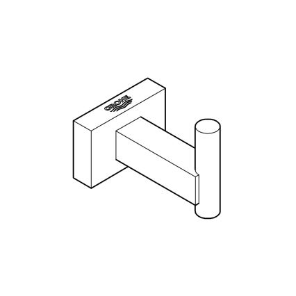 GROHE 40511001 - ESSENTIALS CUBE krog til badekåbe, poleret krom