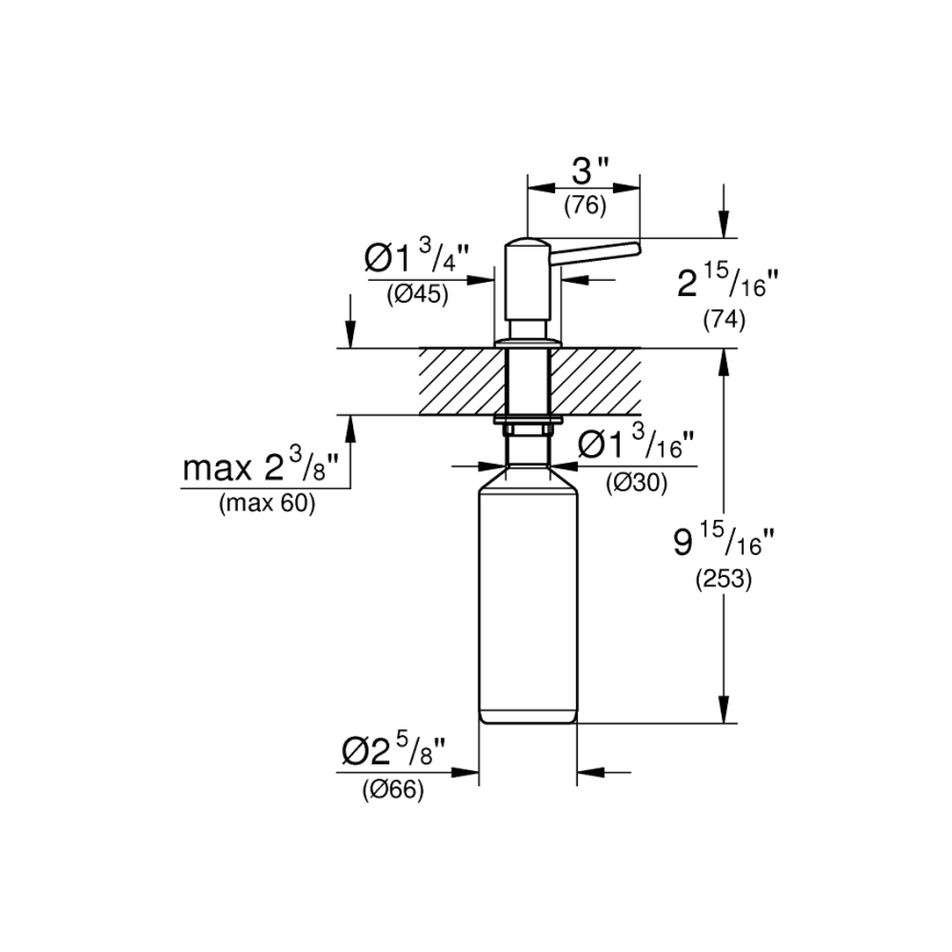 GROHE 40536000 - Sæbedispenser CONTEMPORARY 400 ml, blank krom