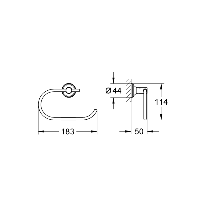 GROHE 40657001 - Toiletpapirholder ESSENTIALS AUTHENTIC, blank krom