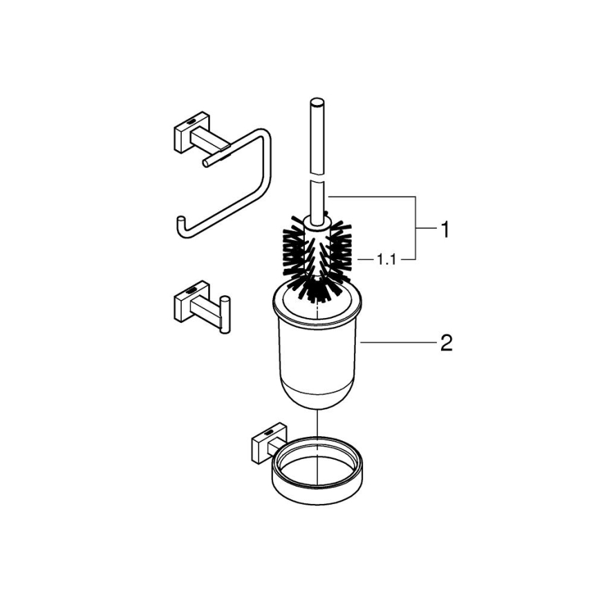 GROHE 40757001 - Tilbehørssæt ESSENTIALS CUBE blank krom