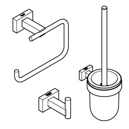 GROHE 40757001 - Tilbehørssæt ESSENTIALS CUBE blank krom