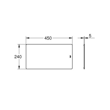 GROHE 40786L00 - Glashylde 450 × 240 × 19 mm hvid