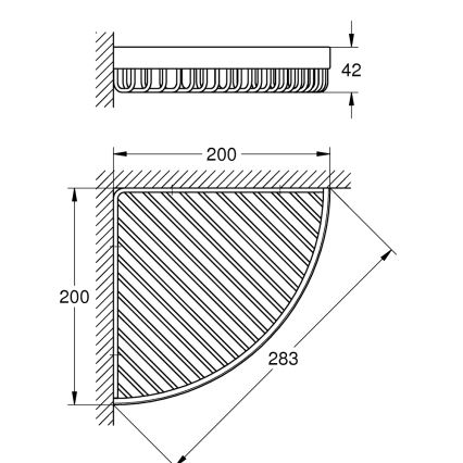GROHE 40809000 - Sæbekurv i tråd SELECTION CUBE 20 × 20 cm poleret krom