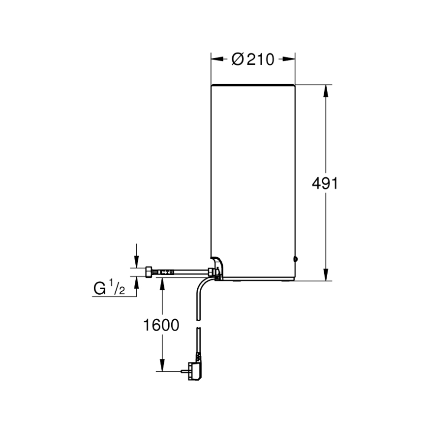 GROHE 40831001 - RED 7 l beholder i rustfrit stål