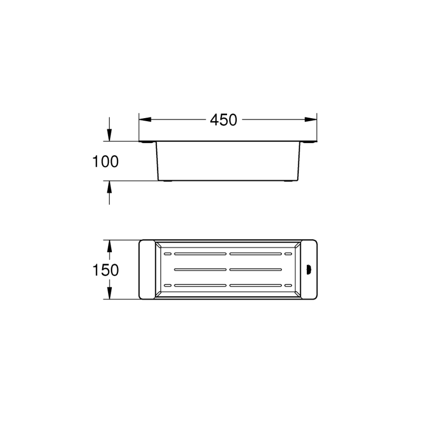 GROHE 40852SD0 - Multifunktionel vaskesi 450 × 150 × 100 mm i rustfrit stål
