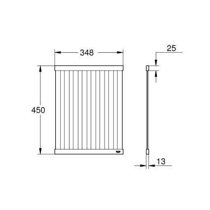 GROHE 40856SD0 - Drypbakke 450 × 348 mm børstet rustfrit stål