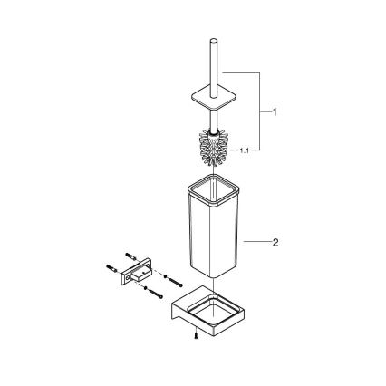 GROHE 40857000 - Toiletbørstesæt SELECTION CUBE, poleret krom