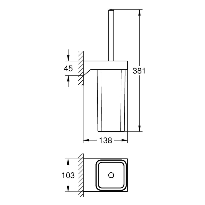 GROHE 40857000 - Toiletbørstesæt SELECTION CUBE, poleret krom
