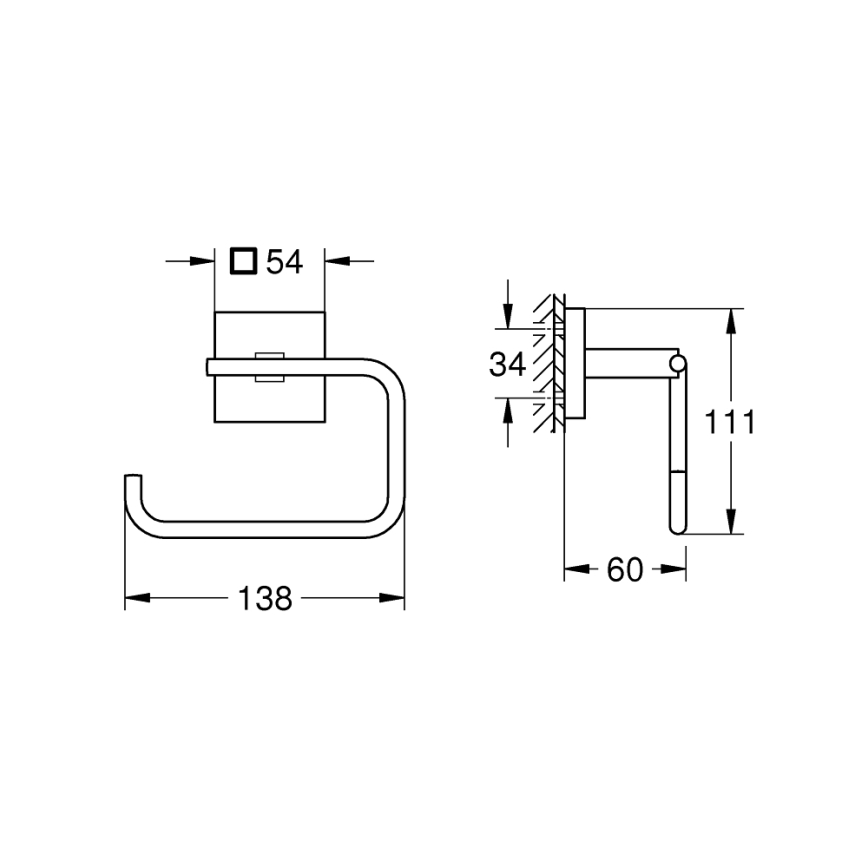GROHE 40978DC0 - Toiletpapirholder START CUBE i rustfrit stål