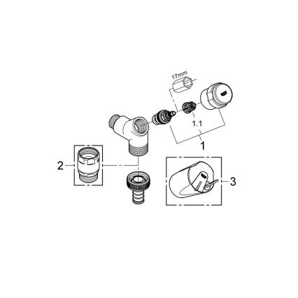 GROHE 41010000 - EGGEMANN tilslutningsventil DN 15, blank krom