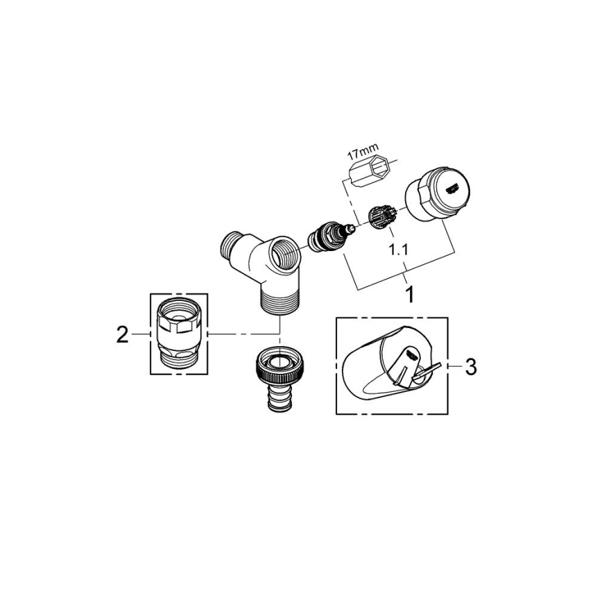 GROHE 41010000 - EGGEMANN tilslutningsventil DN 15, blank krom