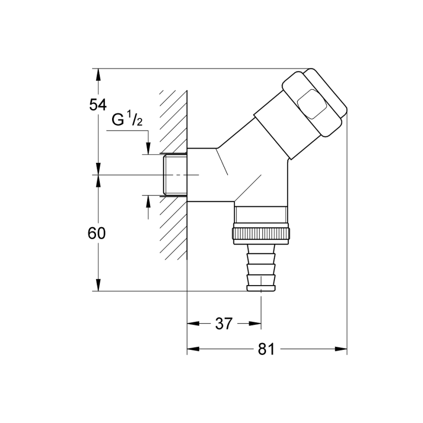 GROHE 41010000 - EGGEMANN tilslutningsventil DN 15, blank krom
