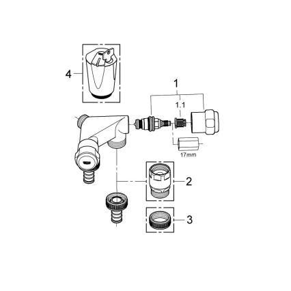 GROHE 41022000 - Dobbelt afspærringsventil EGGEMANN DN 15, blank krom
