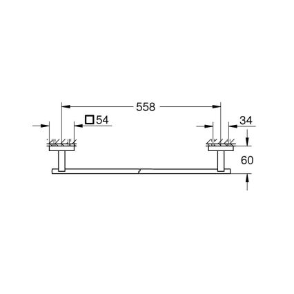 GROHE 41089DC0 - Håndklædestang START CUBE 600 mm i rustfrit stål