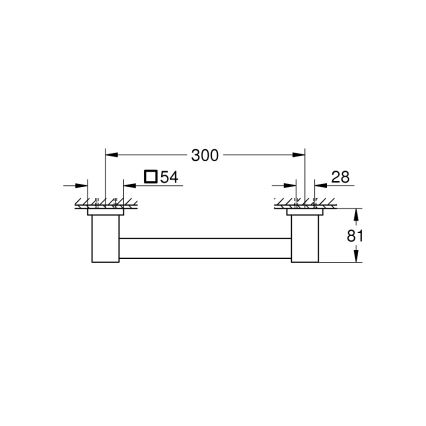 GROHE 410942430 - Badekarsgreb START CUBE 354 mm sort