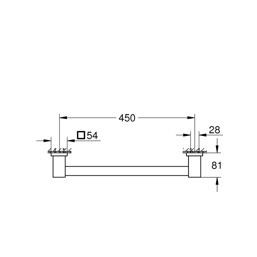 GROHE 41095000 - Badekargreb START CUBE 504 mm, poleret krom