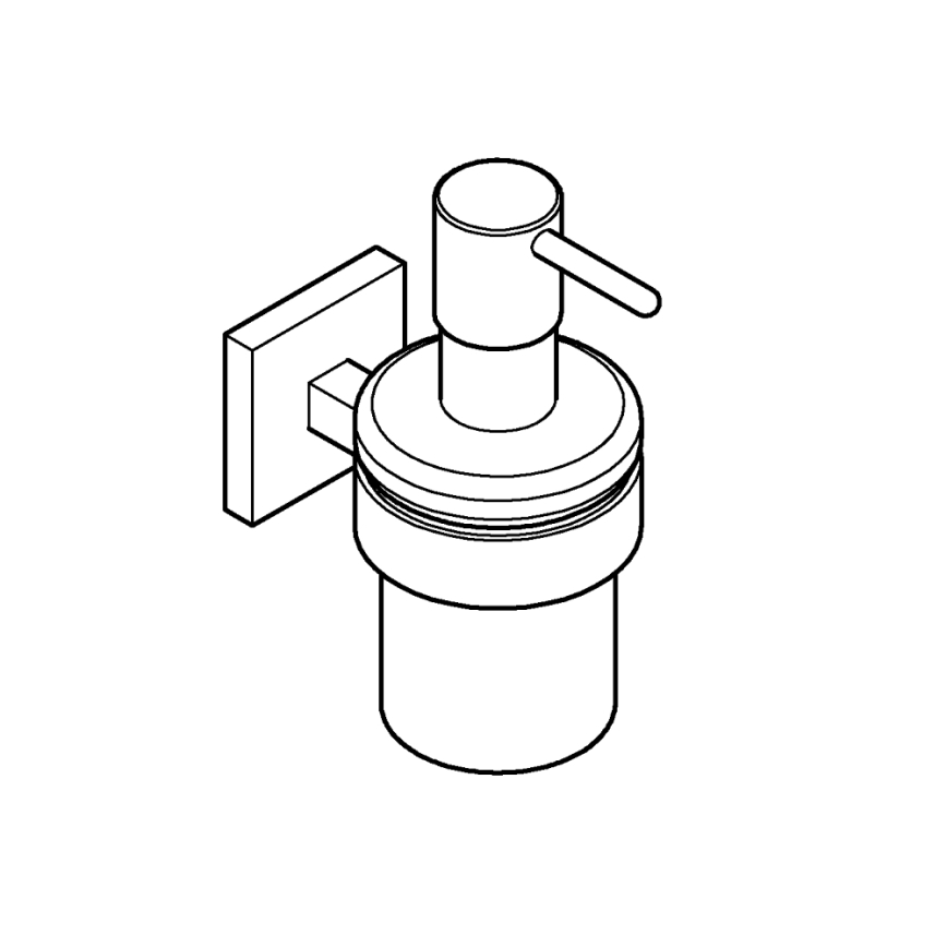GROHE 410982430 - Sæbedispenser til flydende sæbe START CUBE 158 × 126 × 72 mm, sort