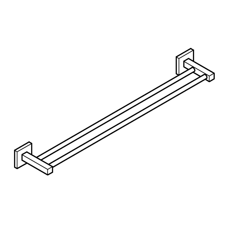 GROHE 411042430 - Dobbeltarmet håndklædeholder START CUBE 654 mm sort
