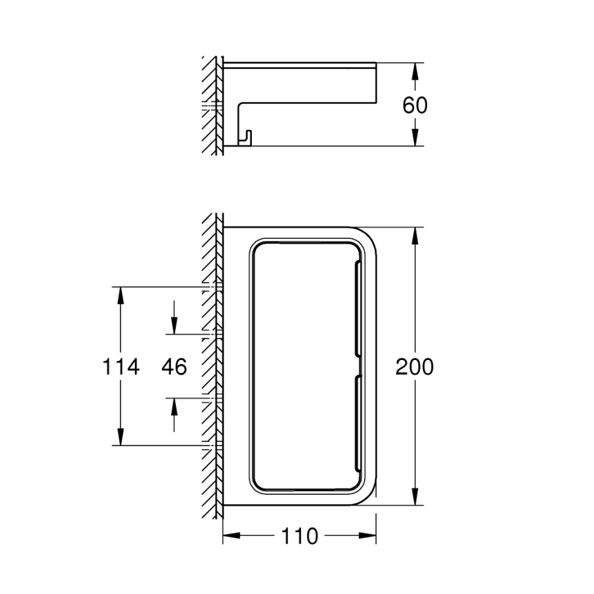 GROHE 41107DC0 - Brusehylde START CUBE 200 mm, rustfrit stål