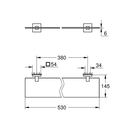 GROHE 41109000 - Glashylde START CUBE 530 mm poleret krom