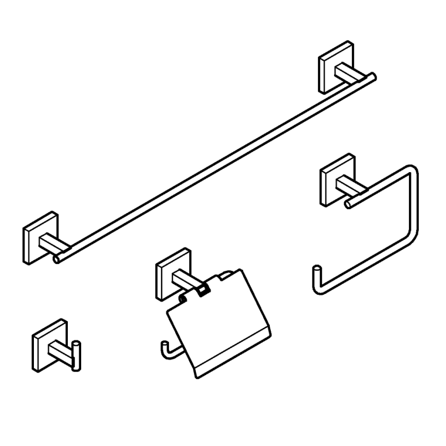 GROHE 41115DC0 - START CUBE tilbehørssæt 558 mm i blank krom