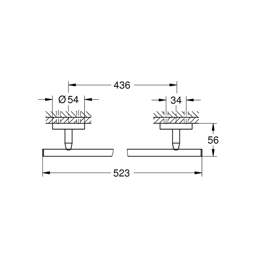 GROHE 41166000 - Håndklædeholder 522 mm, blank krom