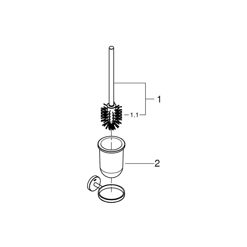 GROHE 41169000 - START toiletrengøringssæt, mat/blank krom