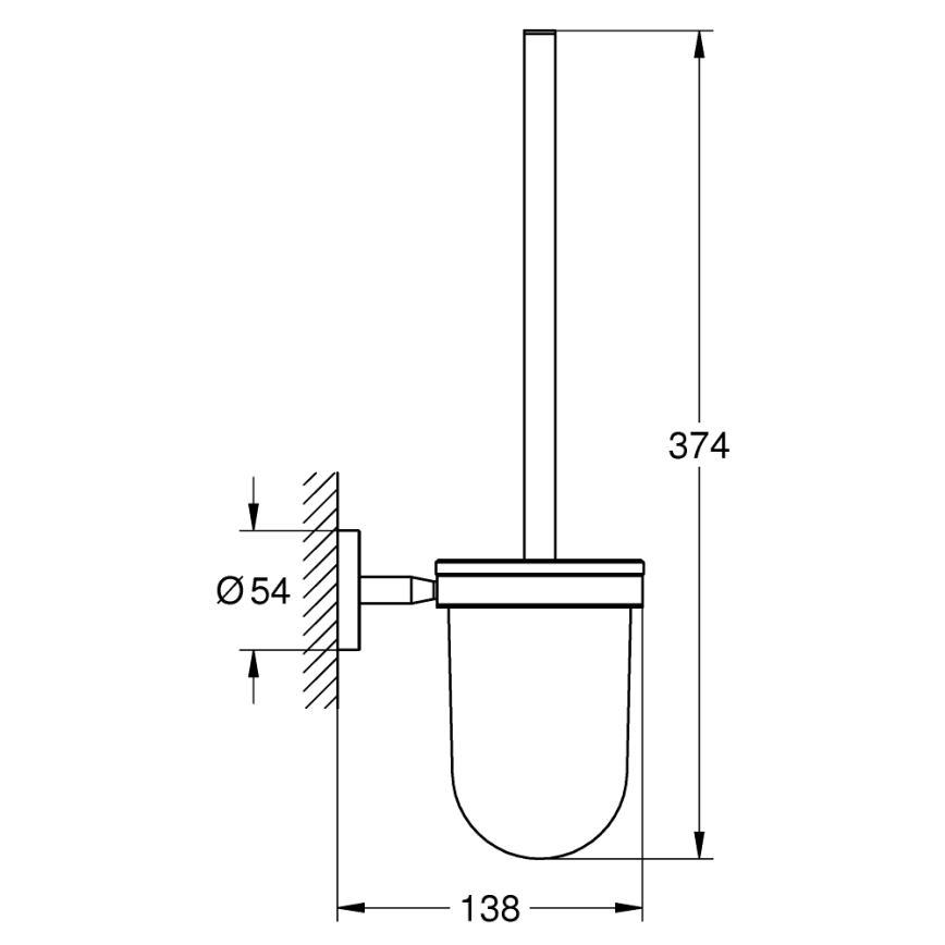 GROHE 41169000 - START toiletrengøringssæt, mat/blank krom