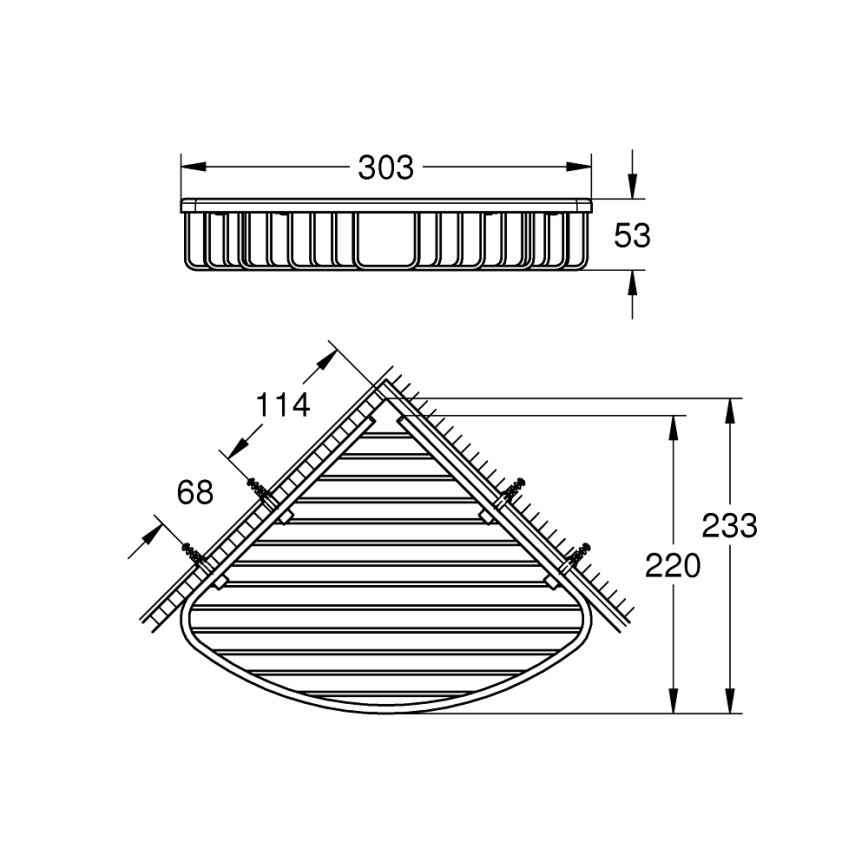 GROHE 41172000 - Hjørnehylde QUICKFIX START COSMOPOLITAN 30,3 × 5,3 cm krom