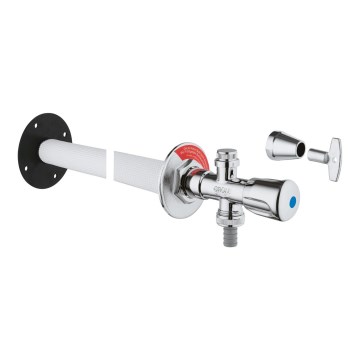 GROHE 41208000 - Udendørs vægventil EUROTEC DN 15, poleret krom