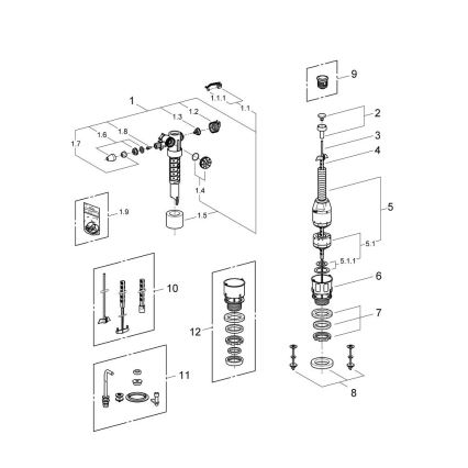 GROHE 43907PI0 - Komplet udskiftningssæt til keramiske cisterner
