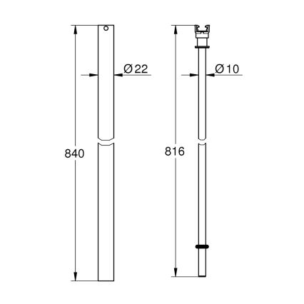 GROHE 48515000 - Stang til brusesystem i blank krom