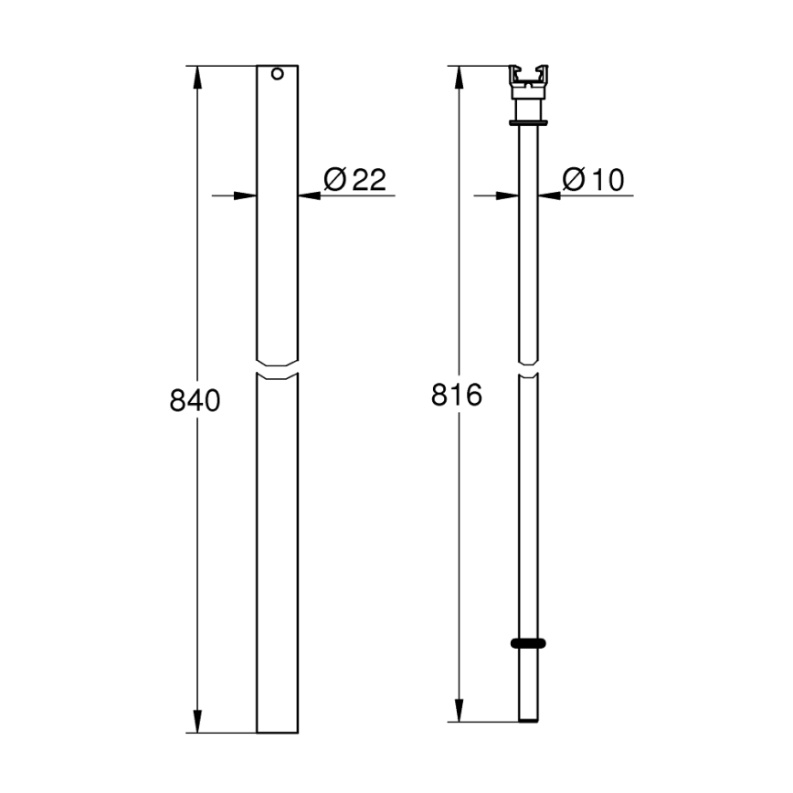 GROHE 48515000 - Stang til brusesystem i blank krom