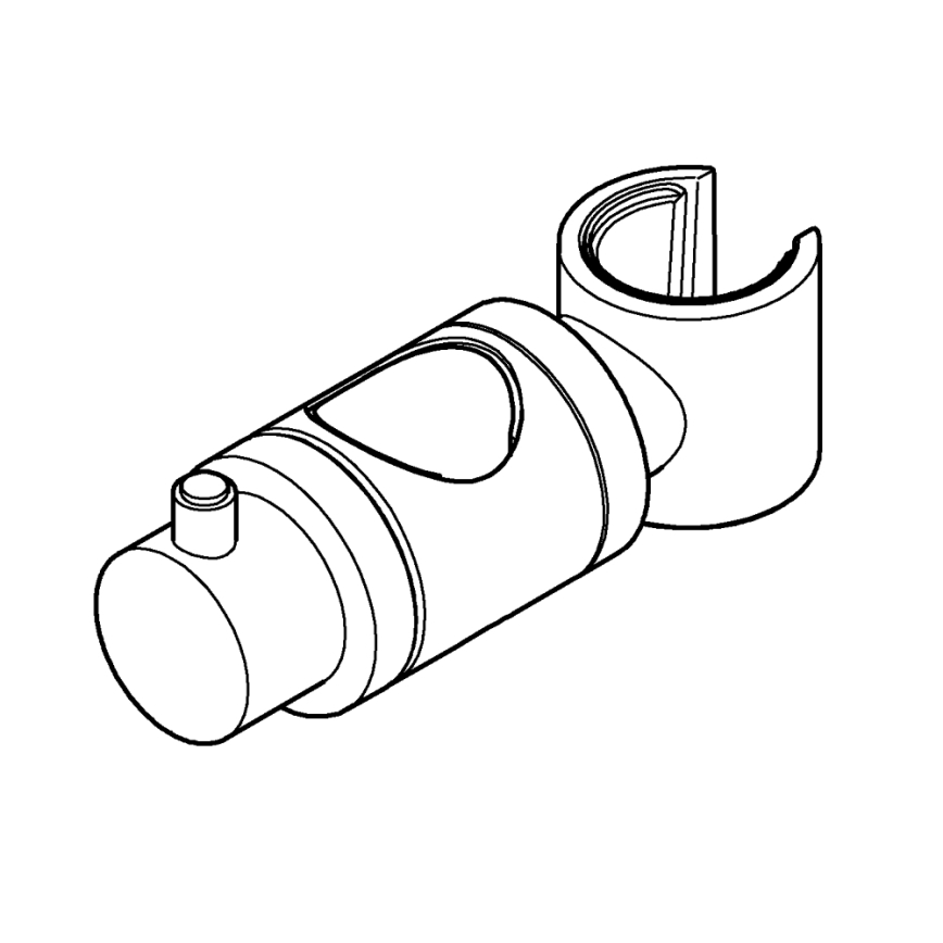 GROHE 6765000-Glider til brusestænger, kompatibel med RELEXA, RAINSHOWER og EUPHORIA, 24,7 mm, krom