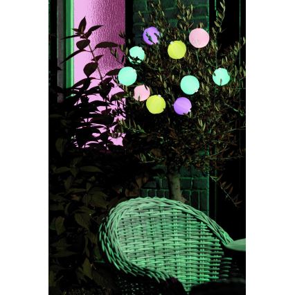 Grundig 14106 - Soldrevet LED lyskæde 2,4 m 10xLED/1,2V 600 mAh